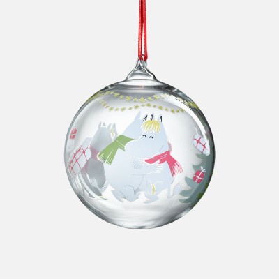 Muurla Moomin Glass Christmas Bauble - Happy Holidays Ø9 cm