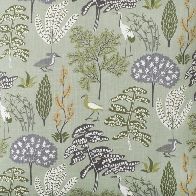 Scandinavian Fabric - Spira Flora Green